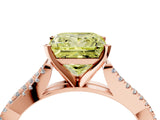 Rose gold Fancy Yellow Princess Cut Diamond Solitaire Engagement Ring with Twisted Pavé Band and Four-Prong Setting_36