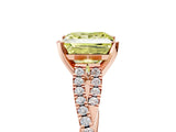 Rose gold Fancy Yellow Princess Cut Diamond Solitaire Engagement Ring with Twisted Pavé Band and Four-Prong Setting_37