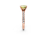 Rose gold Fancy Yellow Princess Cut Diamond Solitaire Pavé Engagement Ring with Round Band and Prong Setting_38