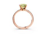 Rose gold Fancy Yellow Princess Cut Diamond Solitaire Pavé Engagement Ring with Round Band and Prong Setting_39