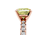 Rose gold Fancy Yellow Princess Cut Diamond Solitaire Pavé Engagement Ring with Round Band and Prong Setting_41