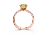 Rose gold Fancy Yellow Princess Cut Diamond Solitaire Pavé Engagement Ring with Round Band and Prong Setting_75