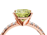 Rose gold Fancy Yellow Princess Cut Diamond Solitaire Pavé Engagement Ring with Round Band and Prong Setting_76