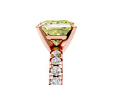 Rose gold Fancy Yellow Princess Cut Diamond Solitaire Pavé Engagement Ring with Round Band and Prong Setting_77