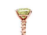Rose gold Fancy Yellow Princess Cut Diamond Solitaire Ring with Beaded Band and Prong Setting_28