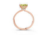 Rose gold Fancy Yellow Princess Cut Diamond Solitaire Ring with Classic Band and Four-Prong Setting_3