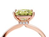 Rose gold Fancy Yellow Princess Cut Diamond Solitaire Ring with Classic Band and Four-Prong Setting_4