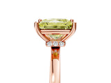 Rose gold Fancy Yellow Princess Cut Diamond Solitaire Ring with Classic Band and Four-Prong Setting_5