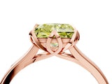 Rose gold Fancy Yellow Princess Cut Diamond Solitaire Ring with Flower Prong Setting and Classic Band_40