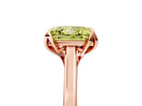 Rose gold Fancy Yellow Princess Cut Diamond Solitaire Ring with Flower Prong Setting and Classic Band_41