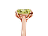 Rose gold Fancy Yellow Princess Cut Diamond Solitaire Ring with Flower Prong Setting and Classic Band_63