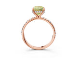 Rose gold Fancy Yellow Princess Cut Diamond Solitaire Ring with Four-Prong Setting and Pavé Band_6