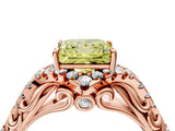 Rose gold Fancy Yellow Princess Cut Diamond Solitaire Ring with Hidden Halo and Pavé Band_31