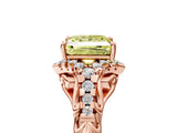 Rose gold Fancy Yellow Princess Cut Diamond Solitaire Ring with Hidden Halo and Pavé Band_32