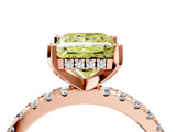 Rose gold Fancy Yellow Princess Cut Diamond Solitaire Ring with Pavé Band and Four-Prong Setting_22