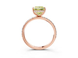 Rose gold Fancy Yellow Princess Cut Diamond Solitaire Ring with Pavé Band and Hidden Halo_23