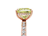 Rose gold Fancy Yellow Princess Cut Diamond Solitaire Ring with Pavé Band and Hidden Halo_25