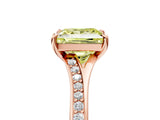Rose gold Fancy Yellow Princess Cut Diamond Solitaire Ring with Pavé Band and Prong Setting_17