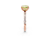 Rose gold Fancy Yellow Princess Cut Diamond Solitaire Ring with Pave Band and Four Prong Setting_18