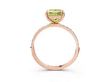 Rose gold Fancy Yellow Princess Cut Diamond Solitaire Ring with Pave Band and Four Prong Setting_19