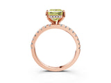 Rose gold Fancy Yellow Princess Cut Diamond Solitaire Ring with Round  Pavé Band and Four-Prong Setting_39