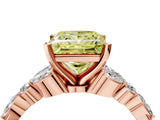 Rose gold Fancy Yellow Princess Cut Diamond Solitaire Ring with Side Stones and Four-Prong Setting_22