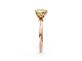 Rose gold Fancy Yellow Princess Cut Diamond Solitaire Ring with Six-Prong Setting and Classic Band_30