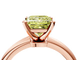 Rose gold Fancy Yellow Princess Cut Diamond Solitaire Ring with Six-Prong Setting and Classic Band_32