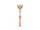 Rose gold Fancy Yellow Princess  Cut Diamond Solitaire Ring with Tapered Baguette Accents and Four-Prong Setting_2