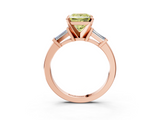 Rose gold Fancy Yellow Princess  Cut Diamond Solitaire Ring with Tapered Baguette Accents and Four-Prong Setting_3