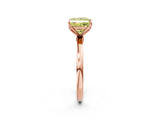 Rose gold Fancy Yellow Princess Cut Diamond Solitaire Ring with Thin Band and Prong Setting_14
