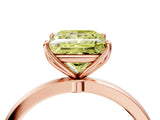 Rose gold Fancy Yellow Princess Cut Diamond Solitaire Ring with Thin Band and Prong Setting_16