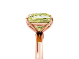 Rose gold Fancy Yellow Princess Cut Diamond Solitaire Ring with Thin Band and Prong Setting_17