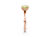 Rose gold Fancy Yellow Princess Cut Diamond Solitaire Ring with Thin Band and Prong Setting_26