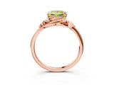 Rose gold Fancy Yellow Princess Cut Diamond Solitaire Ring with Twist Band and Four-Prong Setting_33