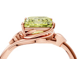 Rose gold Fancy Yellow Princess Cut Diamond Solitaire Ring with Twist Band and Four-Prong Setting_34