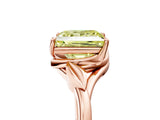 Rose gold Fancy Yellow Princess Cut Diamond Solitaire Ring with Twist Band and Four-Prong Setting_35