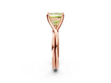 Rose gold Fancy Yellow Princess Cut Diamond Solitaire Twist Band Prong Setting Ring_81