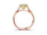 Rose gold Fancy Yellow Princess Cut Diamond Solitaire Twist Band Prong Setting Ring_82