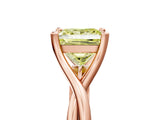 Rose gold Fancy Yellow Princess Cut Diamond Solitaire Twist Band Prong Setting Ring_84