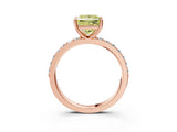 Rose gold Fancy Yellow Princess  Cut Diamond Solitaire with Pave Band and Four-Prong Setting 13