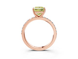 Rose gold Fancy Yellow Princess  Cut Diamond Solitaire with Pave Band and Four-Prong Setting 6