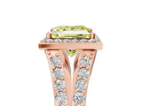 Rose gold Fancy Yellow Princess Cut Diamond Split Shank Halo Ring with Four-Prong Setting_23