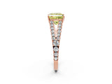 Rose gold Fancy Yellow Princess Cut Diamond Split Shank Pavé Engagement Ring with Four-Prong Setting_19