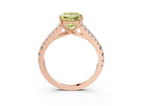 Rose gold Fancy Yellow Princess Cut Diamond Split Shank Pavé Engagement Ring with Four-Prong Setting_20
