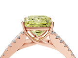 Rose gold Fancy Yellow Princess Cut Diamond Split Shank Pavé Engagement Ring with Four-Prong Setting_21