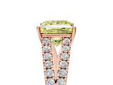 Rose gold Fancy Yellow Princess Cut Diamond Split Shank Pavé Engagement Ring with Four-Prong Setting_22