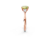 Rose gold Fancy Yellow Princess Cut Diamond Three-Stone Ring with Pear Side Stones and Four-Prong Setting_54