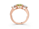 Rose gold Fancy Yellow Princess Cut Diamond Three-Stone Ring with Prong Setting and Classic Band_37