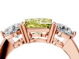 Rose gold Fancy Yellow Princess Cut Diamond Three-Stone Ring with Prong Setting and Classic Band_38